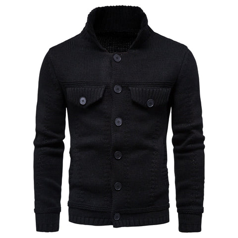 Men's Casual Knitwear Lapel Tooling Cardigan Sweater