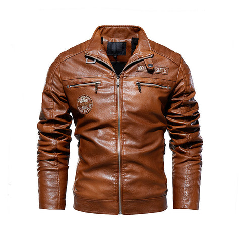 European code men's leather jacket new men's pu coat