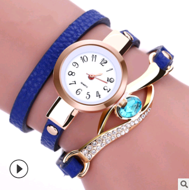 Fashion casual ladies winding table, big eyes ladies winding watch bracelet watch