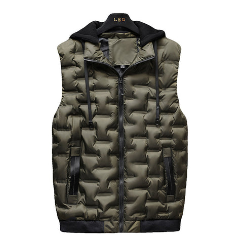 Hooded sleeveless warm vest all-match jacket kan