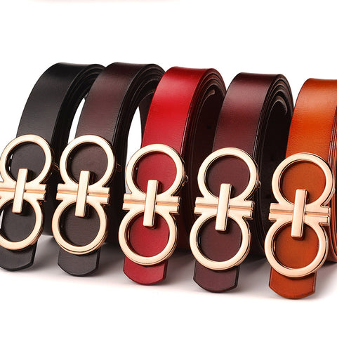 Designer white Belt Women Strap High Quality Genuine Leather Famous Brand Ladies Belt For Jeans Skirt Girl Red Pin Buckle2.3