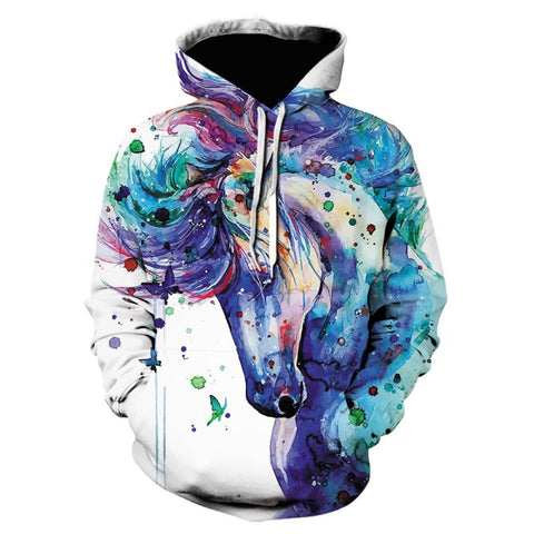 Cross-border E-commerce HorsedinosaurcowRooster 3D Printed Hoodie Men's Daily Hooded Sweater