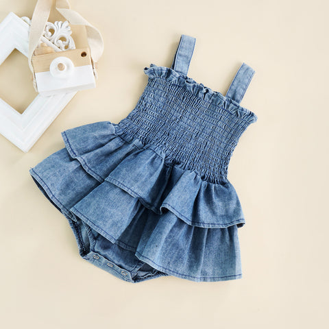 Denim Suspender Bodysuit Infant Toddler Clothing