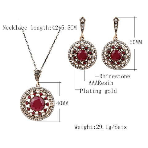 Bridal suit 2021 new style genuine Luo Yang set jewelry, hollowed out with resin, diamond necklace, earring two sets