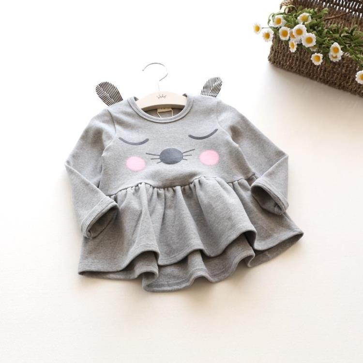 Spring and autumn new kids dress Korean girls dress skirt manufacturers selling cat