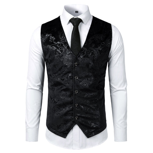 Gold Steampunk Vest Men Suit Gilet Homme Wedding Sleeveless