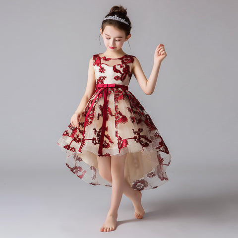 Children's princess dress lace trailing costumes