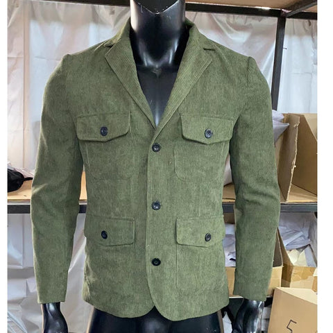 Men's Casual Fashion Temperament Pure Color Open Lining Jacket