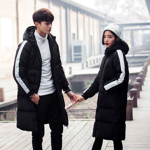 Winter new style men's mid-length cotton coat trendy big pockets