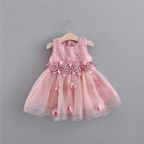 Fashion Baby Girl Three-dimensional Embroidered Dress