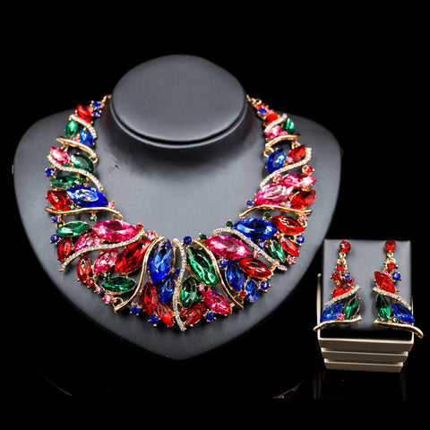 European And African Color Exaggerated Bride Necklace