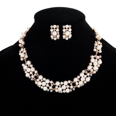 Europe And The United States Sell Hot Money Network Pearl Necklace Set Bridal Jewelry Set Wholesale 9093