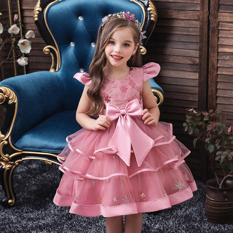 Children's Sequin Embroidered Evening Dresses Girls Princess