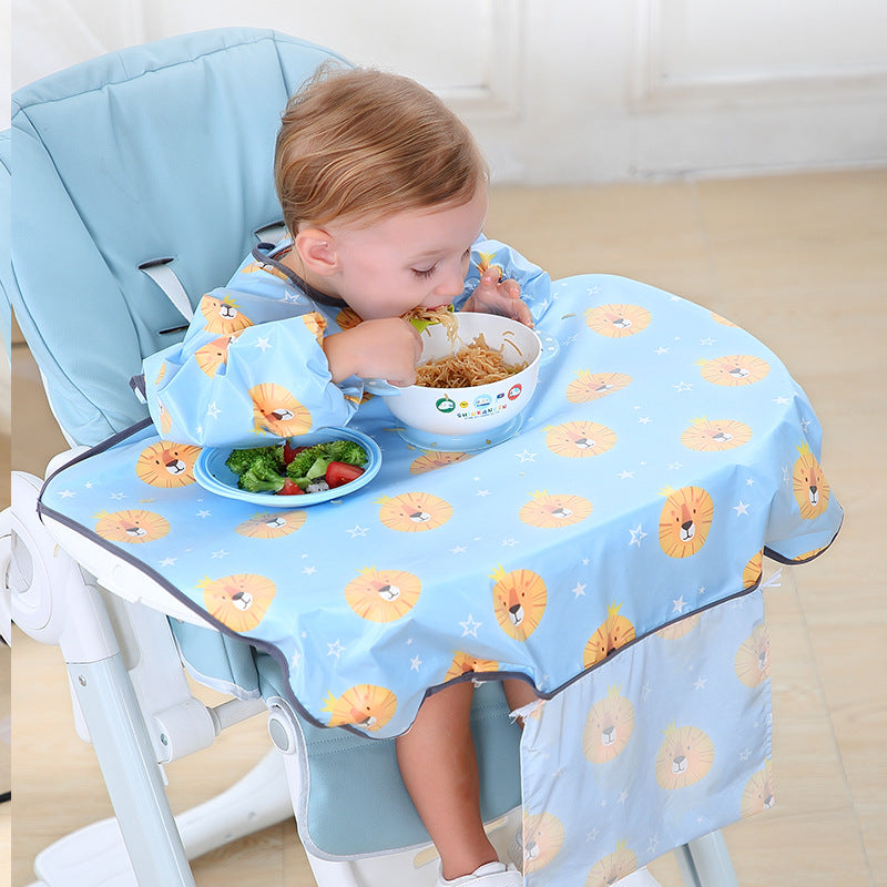 Children's Long-sleeved Apron Dining Chair Bib Overalls