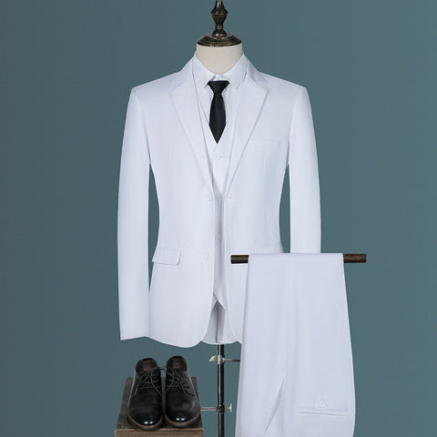 Men's Three Piece Korean Style Slim Casual Suit