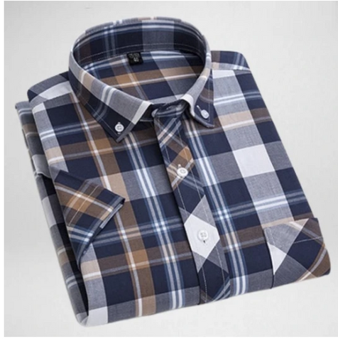 Paul Summer Thin Men's Cotton Plaid Shirt