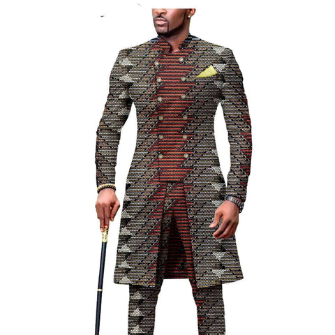 African Men's Slim Fashion Two Piece