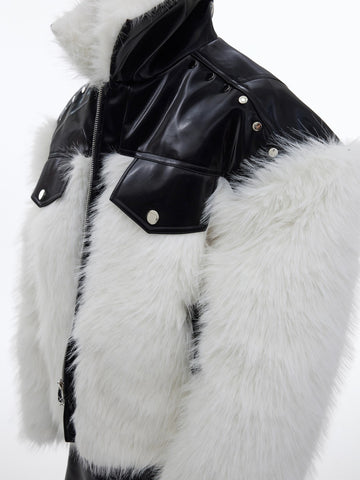 Spliced Anti Mink Fur Fur Coat