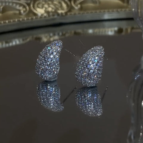 Fashion Jewelry Exquisite Micro Inlaid Zircon Water Drop Earrings Women