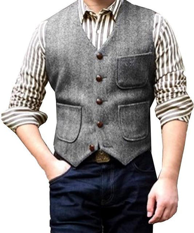 Roupa De Homens Tweed Jaqueta Steampunk Marrom Preta Estilo