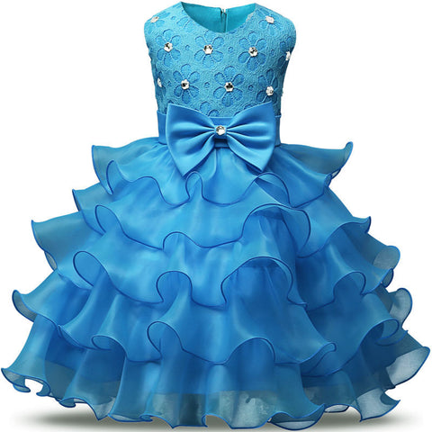 Girls' sleeveless pompous princess dress children's wedding dress performance dress