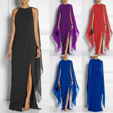 Chiffon Stitching Maxi Evening Dress