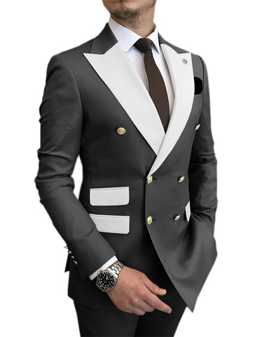 Casual Men's Slim Fit Two Piece Suit