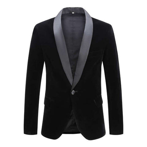 European And American Men's Velvet Wine Red Sapphire Blue Black Suit Jacket Host Wedding Gentleman Suit Banquet Dress