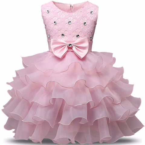 Girls' sleeveless pompous princess dress children's wedding dress performance dress