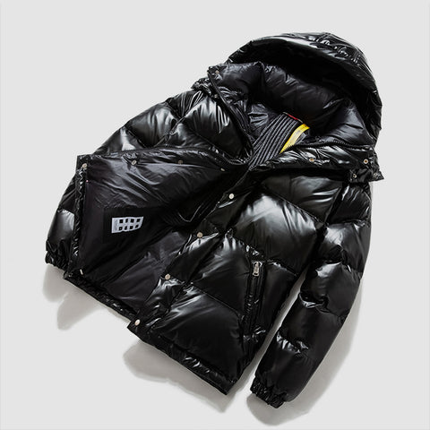 Shiny Down Jacket Men And Women Young Couples Short