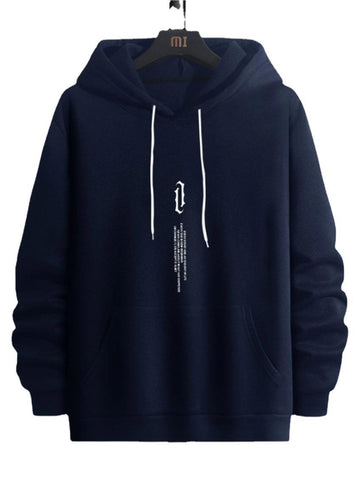 Autumn And Winter Men's Pullover Printed Hooded Sweater