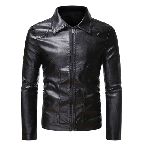 Men's Casual Slim-fit Leather Coat