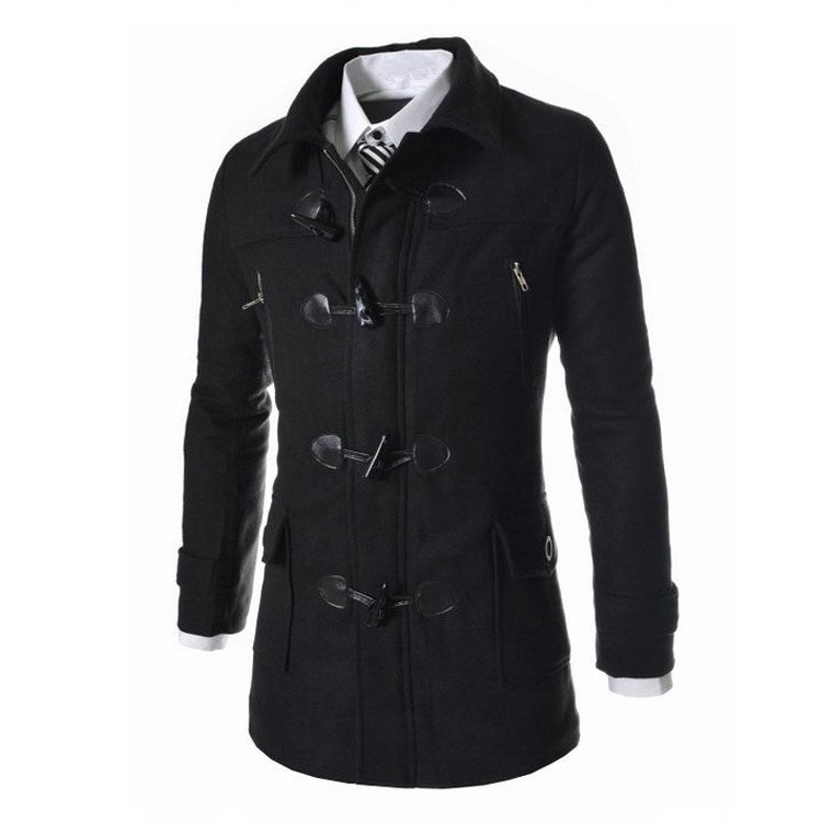 Men's Solid Color Long Hood Jacket