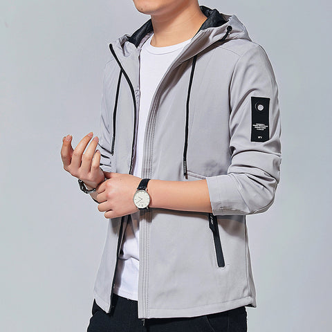 Men's Slim Fit Jacket Casual Trendy Elastic Hooded