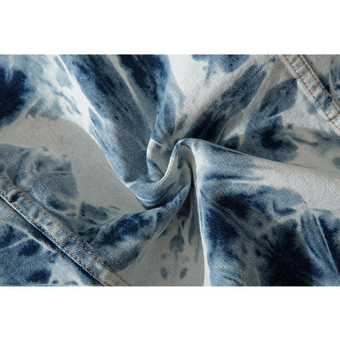 Tie-dye national tide denim jacket