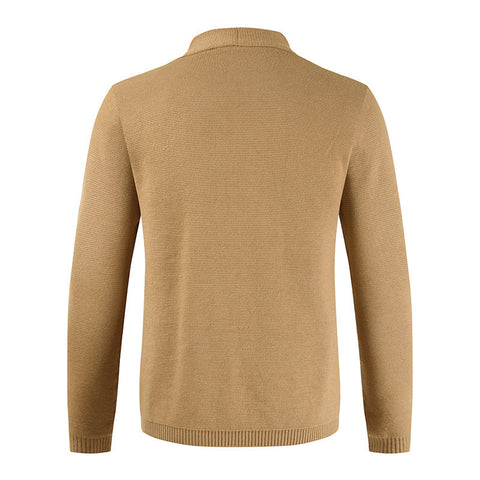 Men's Casual Sweater With Solid Long Sleeves