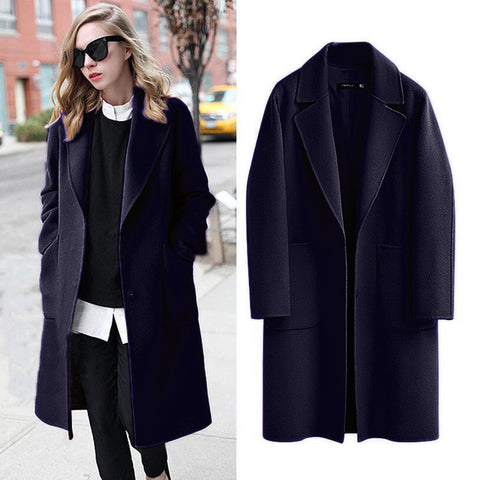 Women's Woolen Overcoat With Heavy Wool Coat