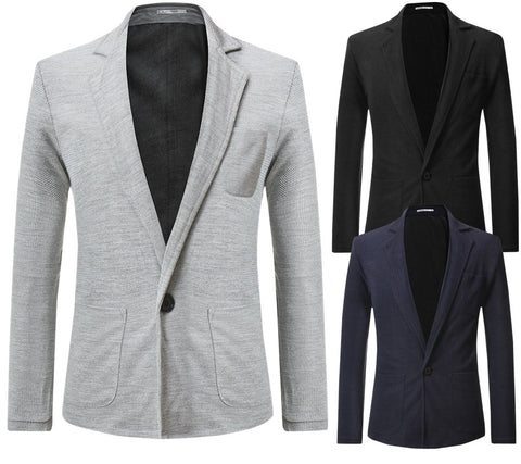 Casual Lapel Solid Color Men's Small Suit Jacket