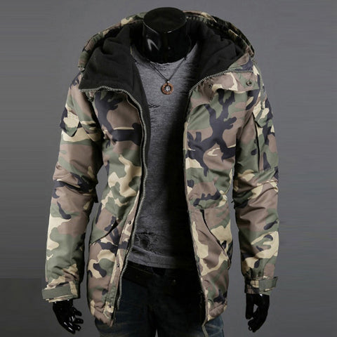 Zipper casual sports hooded cotton padded jacket