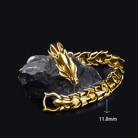 Alloy Retro Dragon Lin Pattern Men's Bracelet