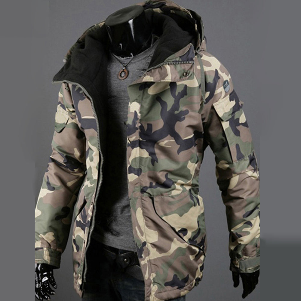 Zipper casual sports hooded cotton padded jacket