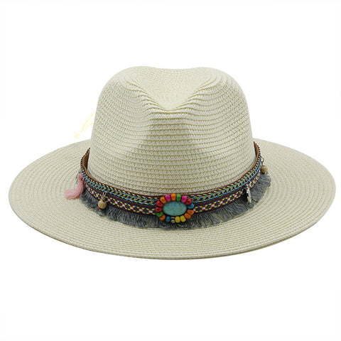 Outdoor Folk Style Decorative Straw Hat Summer Sunshade Sun Straw Hat British Gentleman Billycock