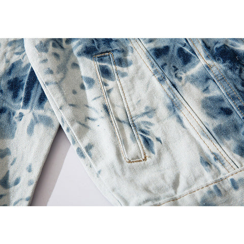 Tie-dye national tide denim jacket