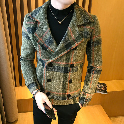 Men's Windbreaker Thickened Short Woolen Coat For Autumn And Winter