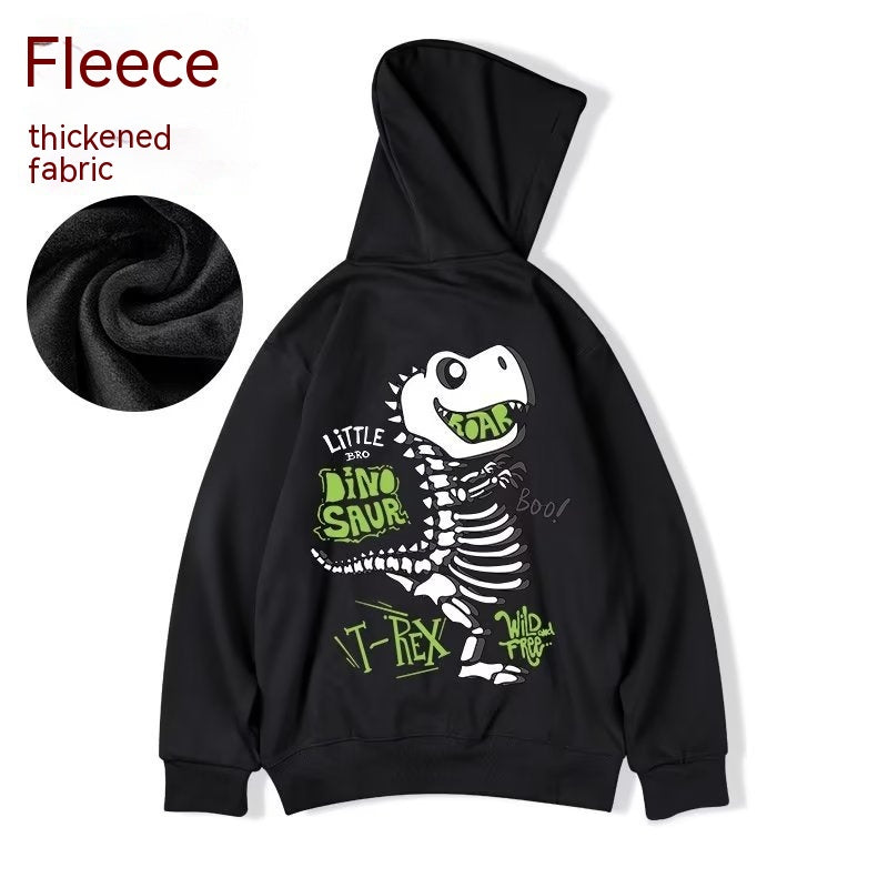 Fleece Hooded Jacket Fashion Brand Loose Sweater