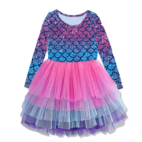 Baby Girl Long Sleeve Clothes Kids Party Dresses For Girls