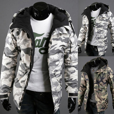 Zipper casual sports hooded cotton padded jacket