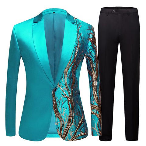 Fashionable Personality Explosive Men's Embroidered Sequin Suit