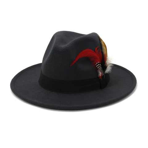 Autumn And Winter New Black Woolen Top Hat