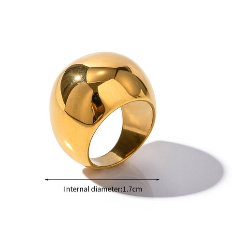 Fashionable Semicircle Bracelet Exaggerated Glossy Hollow Spherical Ring For Women